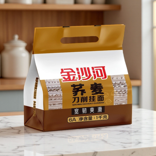 金沙河荞麦刀削面 挂面面条粗粮早餐速食宽面 刀削波纹宽面条挂面