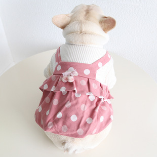 法斗衣服巴哥裙子宠物狗狗衣服冬季加厚加绒保暖裙子吊带胖狗衣服
