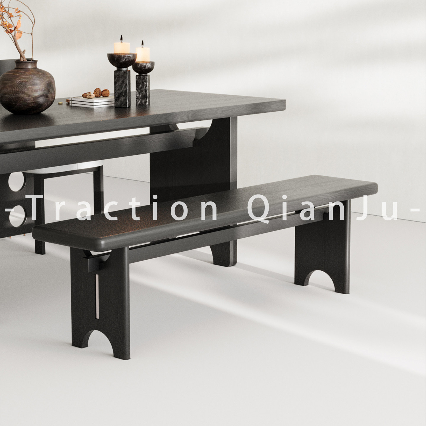 北欧实木长条凳子家用餐厅餐桌椅设计师创意卧室床尾凳客厅沙发凳