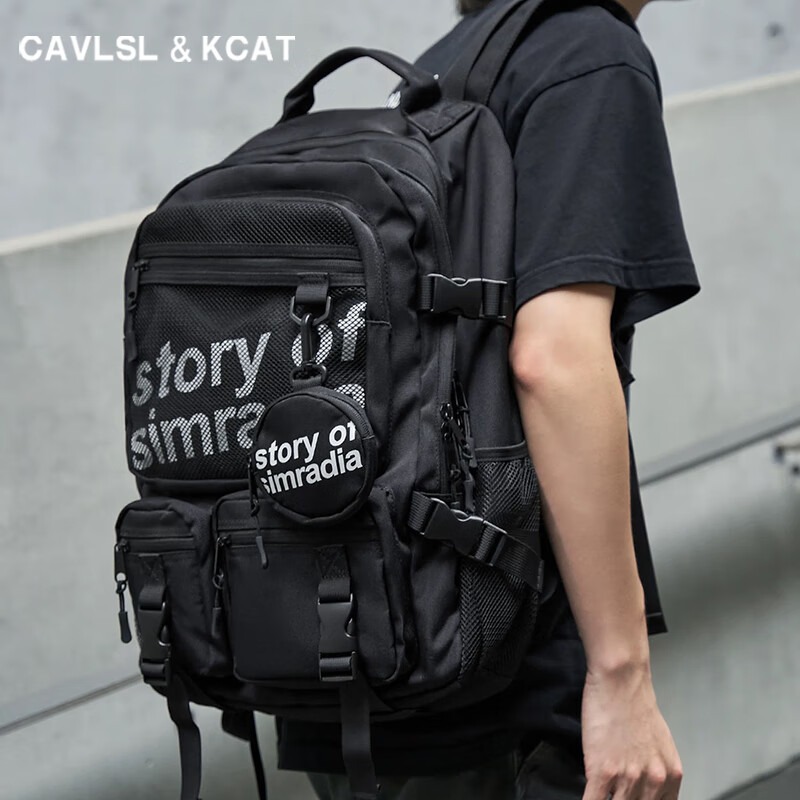 CavlslKcat双肩包男士大容量笔记本电脑包多功能旅行背包学生书包