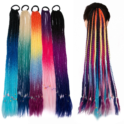 Длинные дреды, розовый хвостик