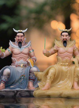 神农大帝神像汉白玉摆件
