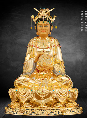 铜鎏金中式无生老母神像