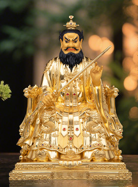 铜贴金张天师神像摆件