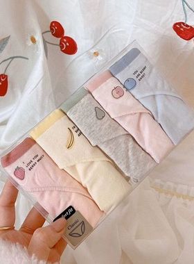 oys*o五条装回馈价 外贸水果马卡龙棉质吸汗包臀低腰透气无痕内裤