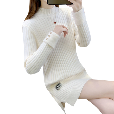 中长款水貂绒毛衣女打底连衣裙