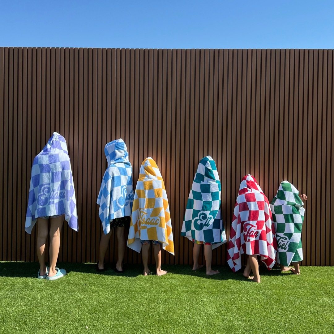 连帽浴袍定 制英文名字浴巾斗篷沙滩巾超细纤维速干加厚游泳毛巾