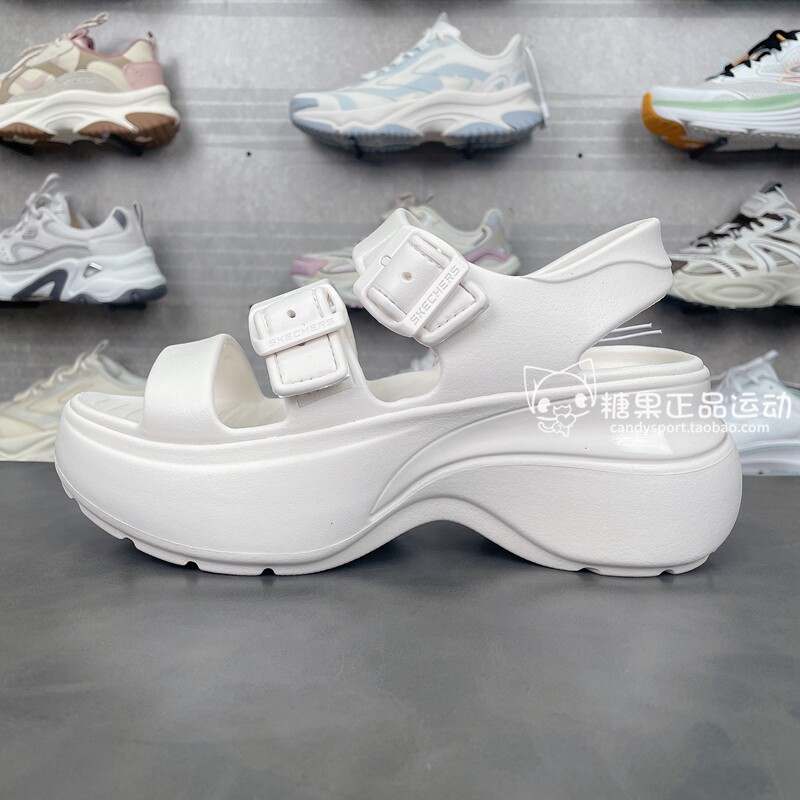 Skechers斯凯奇2025夏季女士轻质厚底增高糖果色系百搭凉鞋111619