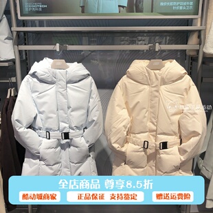 代购斯凯奇女士冬季新款修身保暖梭织中款羽绒服外套L424W004