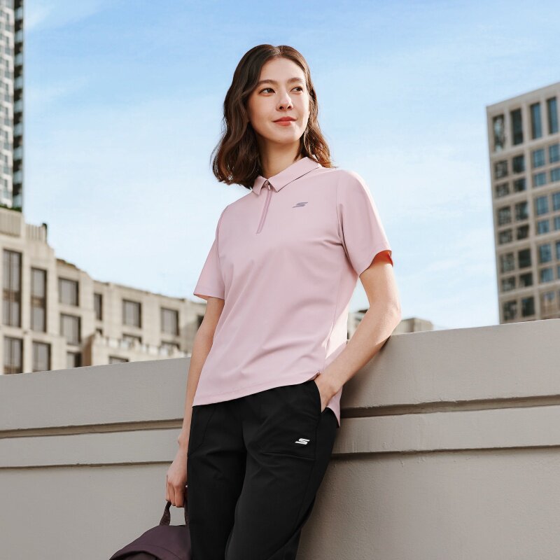 Skechers斯凯奇25新款夏季女士防泼水防油修身短袖POLO衫P325W097