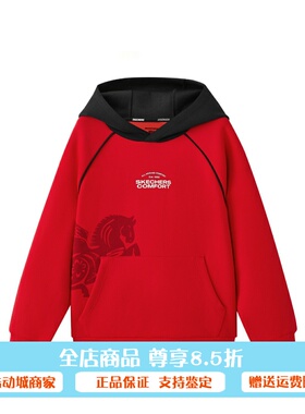 Skechers斯凯奇2026新款男孩秋冬时尚百搭针织连帽卫衣L126B018