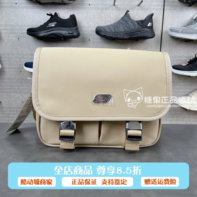 正品代购斯凯奇男女款单肩斜挎包2024春秋百搭休闲运动包L324U093