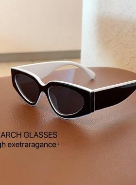 2025新款复古熊猫黑白色时髦墨镜女潮方圆脸高级感防紫外线太阳镜