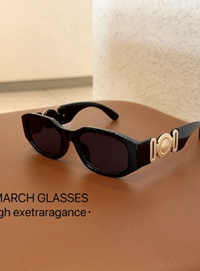 2024新款欧美潮牌啤酒妹同款欧美博主六边形复古小太阳眼镜墨镜女