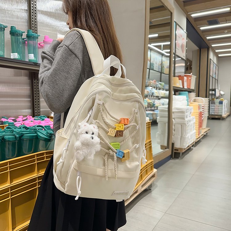 高颜值书包女 ins风大容量双肩包高中大学生初中女生可爱旅游背包
