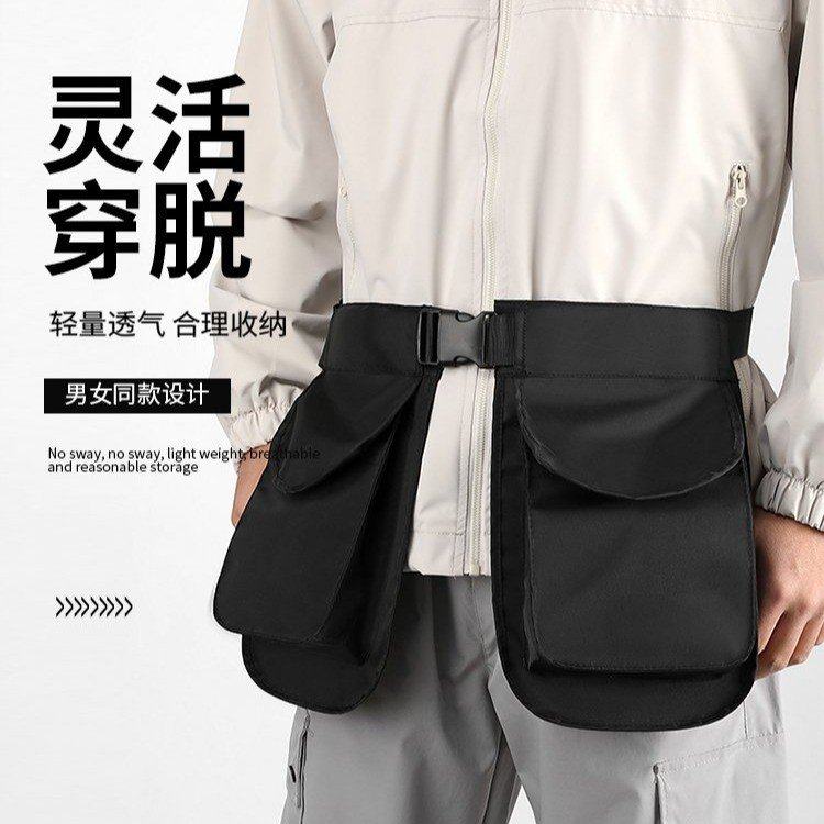 多功能大口袋运动ins潮款轻便腰封腰包户外围裙带拉链防水尼龙包,箱包皮具/热销女包/男包,男士包袋,淘宝优惠券,粉丝福利购,淘宝优惠卷
