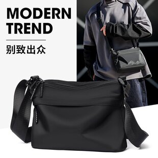 单肩包男斜挎包男女通用帆布小包高级感牛津布大容量防水休闲男包