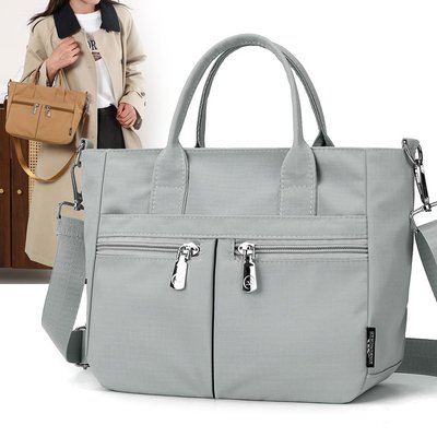 电脑包实用分层托特包大容量包包多隔层轻便手提斜挎尼龙布通勤包