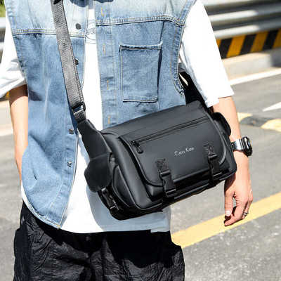 单肩包男复古邮差包商务新款休闲斜挎包大容量帆布包男包背包男款