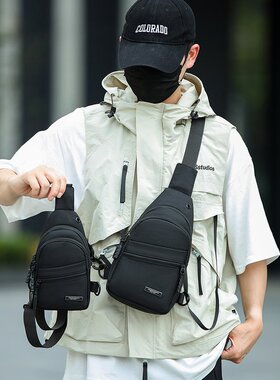 韩版时尚男生轻便牛津布胸包防水贴身旅行骑行胸前小背包单肩包