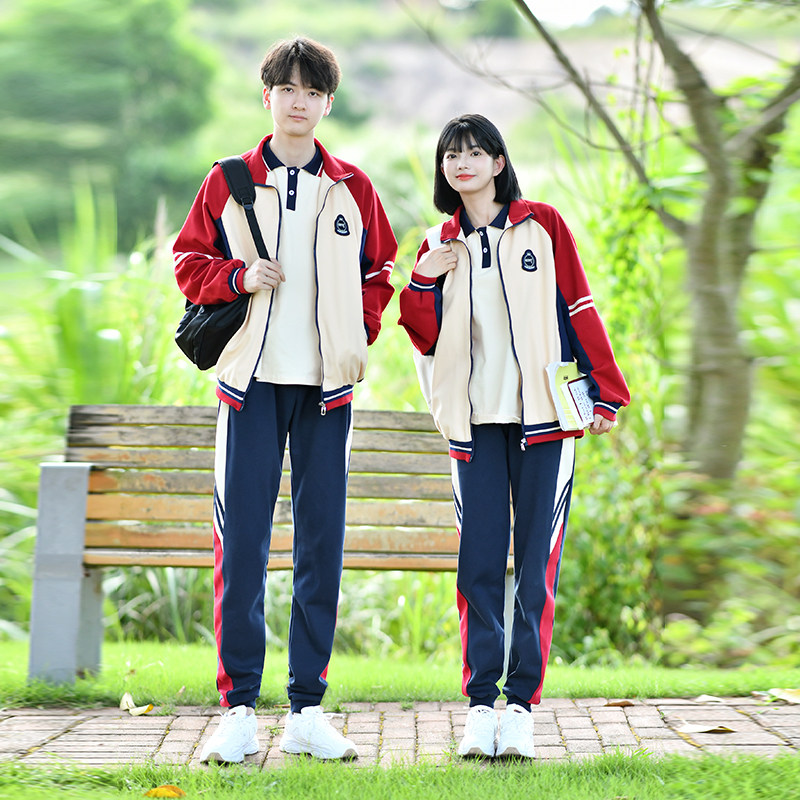 初中生班服春秋季套装韩版男女外套高中小学生运动校服三件套定制