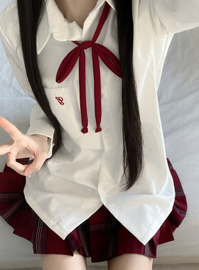 JIC原创小禾JK衬衫长袖日系校供感学院风百搭基础款春秋内搭白色