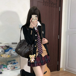JIC原创火星jk品川高收腰西装女学院风校供感jk制服三粒扣款百搭