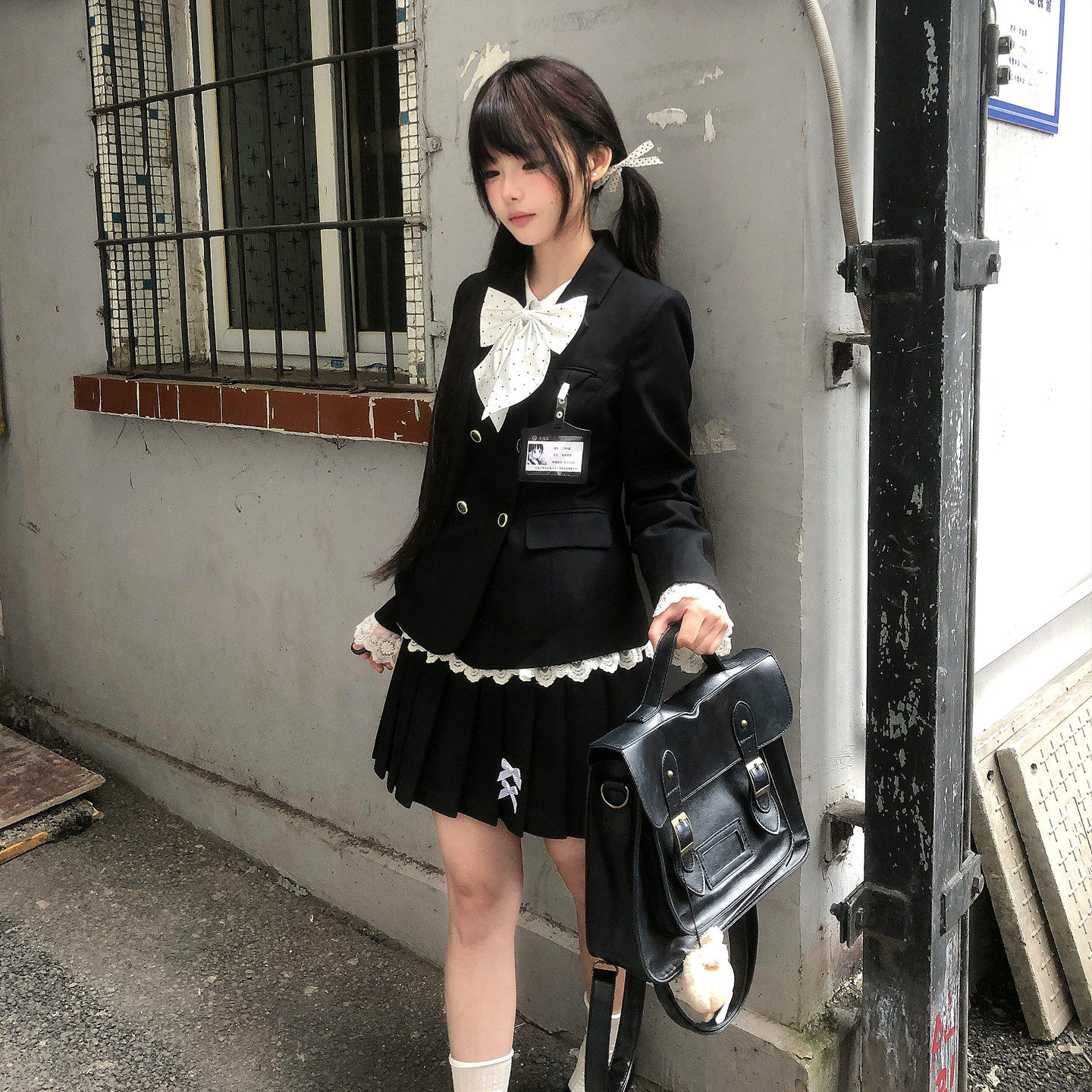 JIC叁一JK工作室【川霖女子】原创jk制服双排扣收腰西服套装学院