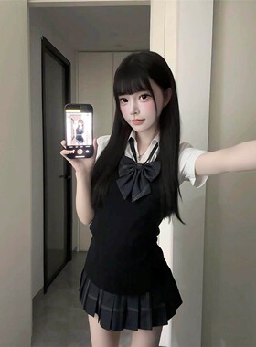 JIC火星家JK制服原创狗短36cm澈格裙半身裙女收腰弹力紧身衬衫套