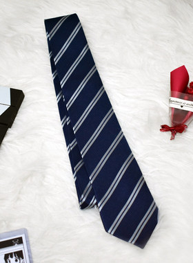 JIC【火星institute】日系条纹原创春秋印花学院/手打领结/手打领