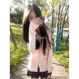 JIC春秋日系jk制服学生毛衣宽松校供感外套女学院风百搭长袖针织