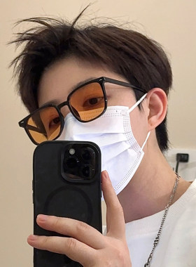 JIC复古橘黄色太阳眼镜男