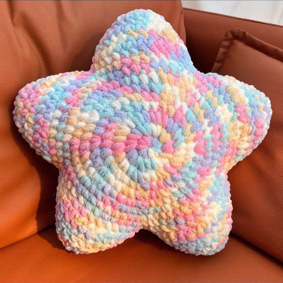 星星抱枕材料包渐变冰条线玩偶粗