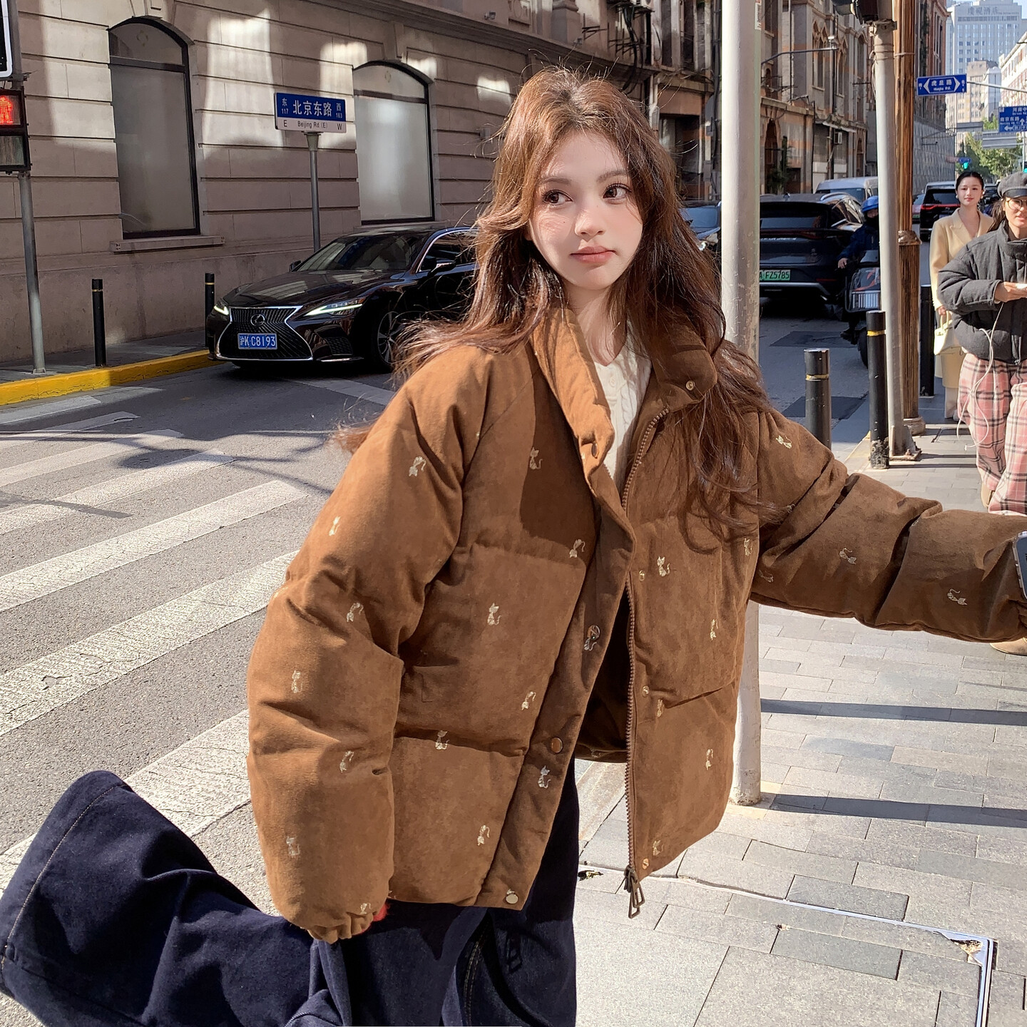 90绒！小猫刺绣好穿白鸭绒羽绒服W423 P325 K458