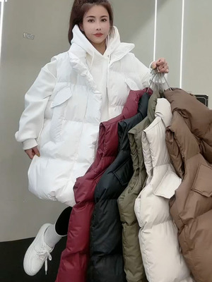 中长款宽松百搭立领棉服马夹外套