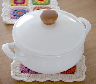 珈琏X 日本野田珐琅锅POCHKA双耳汤锅/炖锅 搪瓷电磁炉用北欧纯色