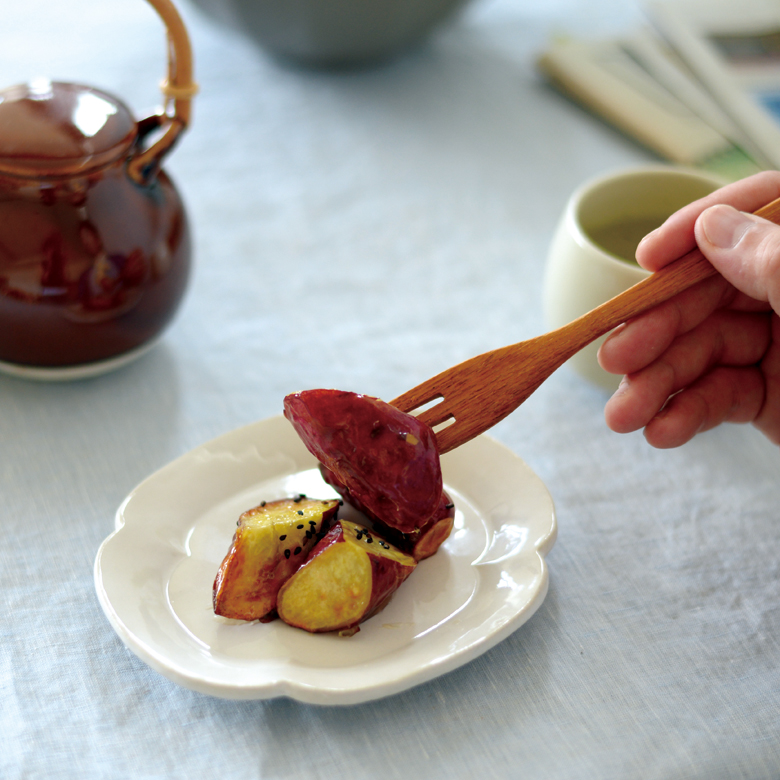 StudioM花瓣甜品盘小号手工陶器