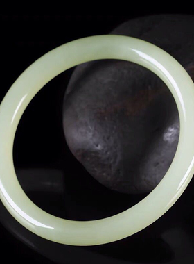 天然阿富汗玉圆条女款玉手镯