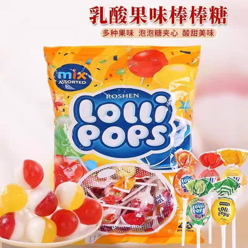 乌克兰进口如胜棒棒糖水果酸乳味双拼果味糖果零食送儿童俄罗斯糖