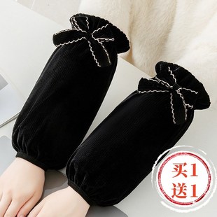 套袖女款办公室长款黑色女士上班袖套防污工作耐脏羽绒服护袖