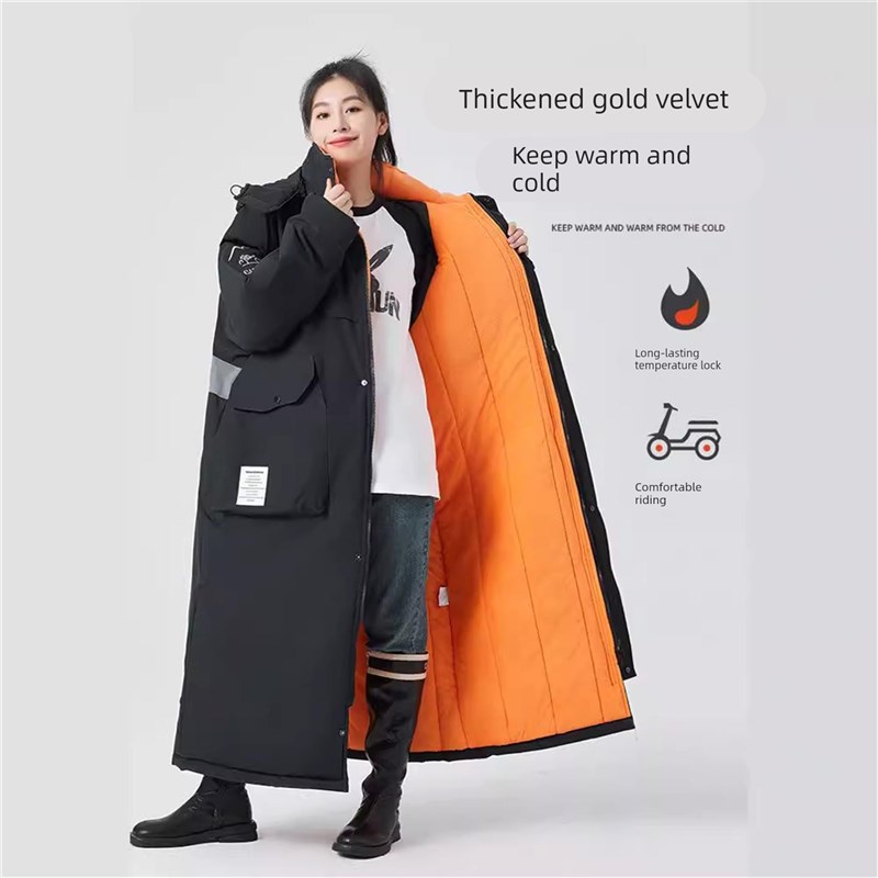 冬季骑行防寒服电瓶车加厚挡风衣零下40度女一体加绒防风防雨保暖