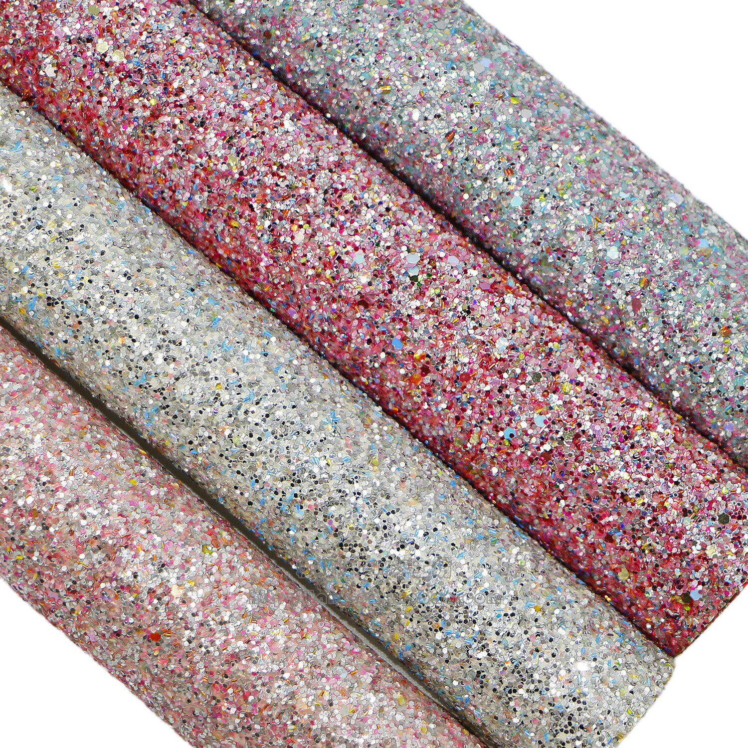 DIY发饰材料 20X22CM彩色大小闪粉面嵌珠光膜超闪人造PU皮革diy