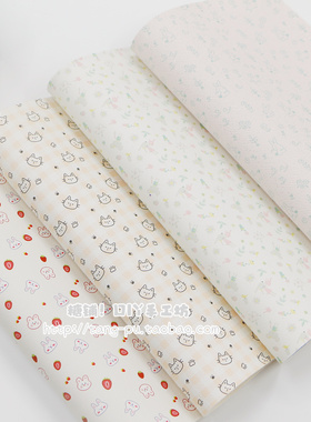 DIY发饰蝴蝶结材料包 20X22CM印可爱小卡通PU人造皮革布料