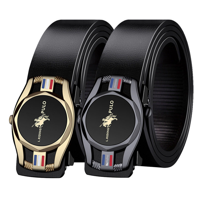 保罗新款腰带品牌男士高端皮带自动牛皮中青年商务休闲裤腰带正品