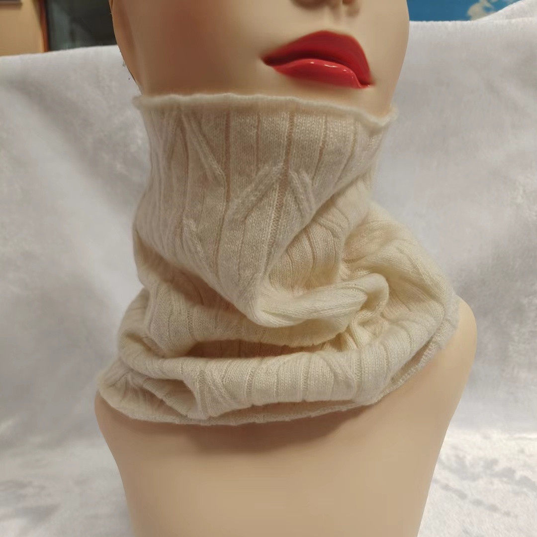 鄂尔多斯市100%纯羊绒围套颈椎脖子秋冬季保暖脖套女护颈纯色围巾