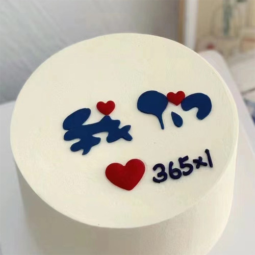 我们硅胶模具520情人节纪念日生日蛋糕装饰插牌情侣表白插件