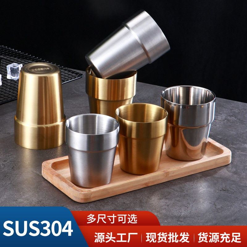 304不锈钢啤酒杯台阶杯子金色商用茶水杯饭店餐厅果汁杯饮料杯,餐饮具,啤酒杯,淘宝优惠券,粉丝福利购,淘宝优惠卷
