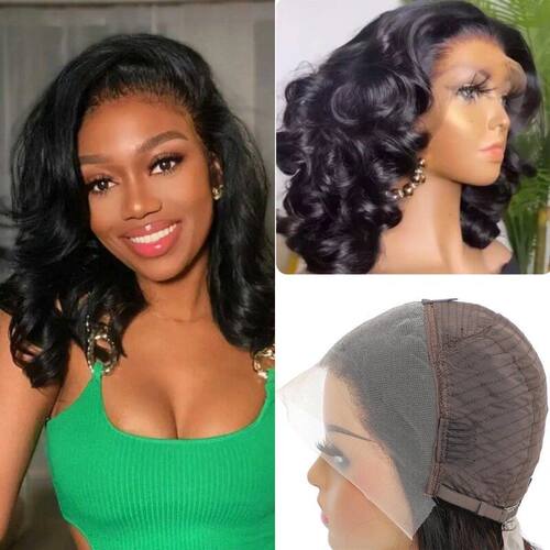 12A真人发蕾丝头套非洲natural human hair  loose wave LACE wig