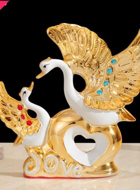 天鹅摆件花瓶家居装饰品电视柜酒柜客厅结婚礼物乔迁创意房间摆设