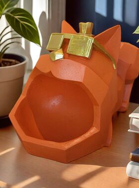 北欧玄关钥匙收纳法斗犬客厅轻奢鞋柜家居摆件乔迁装饰品存钱罐